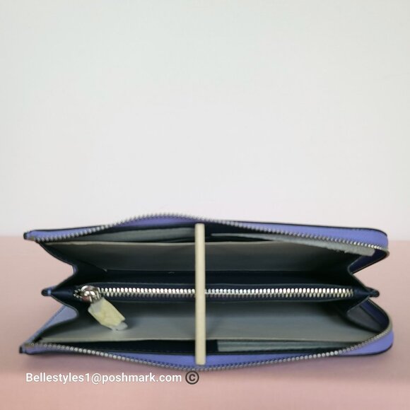KATE SPADE Devin Saffiano Leather Zip-Around Continental Wallet-Dark Periwinkle⭐ - Picture 14 of 16